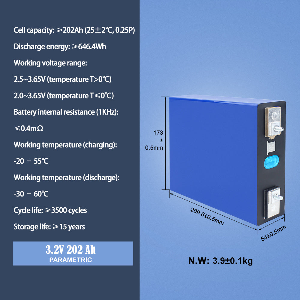 Lishen 3.2V 202Ah Grade A Lifepo4 Rechargeable Battery 3500+Cycle life For DIY 12V 24V 36V 48V Solar Energy Storage System EV RV Boat