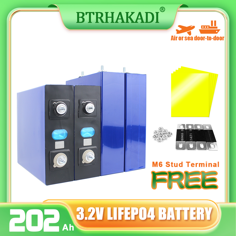 Lifepo4 Lishen 3.2V 202Ah Battery Cell Round stud Grade A Rechargeable For DIY 12V 24V 36V 48V Solar Energy Storage System EV RV Boat