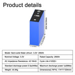 Semi-solid Battery 3.2V 280Ah LiFePO4 Rechargeable Brand New Grade A+ Cell 12000+ Cycle For DIY Solar System EV RV Boat