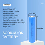 HAKADI Sodium ion Battery 33140 3V 10Ah Na-ion Rechargeable Cell For cars RV EV electric bicycle