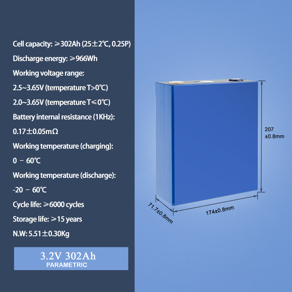 EU STOCK ! Grade A LiFePO4 CATL 3.2V 302Ah Battery Rechargeable Brand New Batteries For DIY 12V 24V 48V 72V pack,Boat ,Solar system ,RV,EV