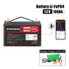 HAKADI 12V 100Ah Lifepo4 Battery Pack 1200Wh With Bluetooth BMS and 14.6V 10A Charger