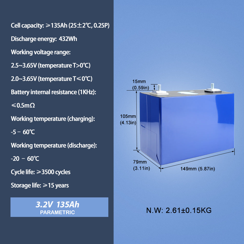 REPT 3.2V 130Ah-135Ah Grade A Lifepo4 Prismatic lithium Batteries for Solar Energy Storage Pack RV EV Golf carts