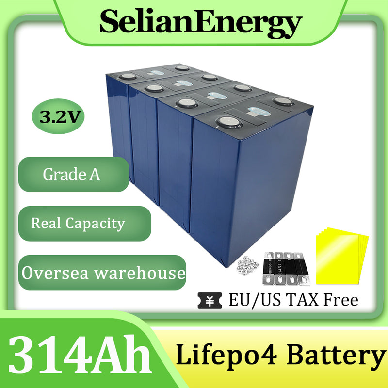 CALB 314Ah  LiFePO4 3.2V Rechargeable Grade A Prismatic Battery 10000+ Cycles For DIY Solar System RV EV Boat