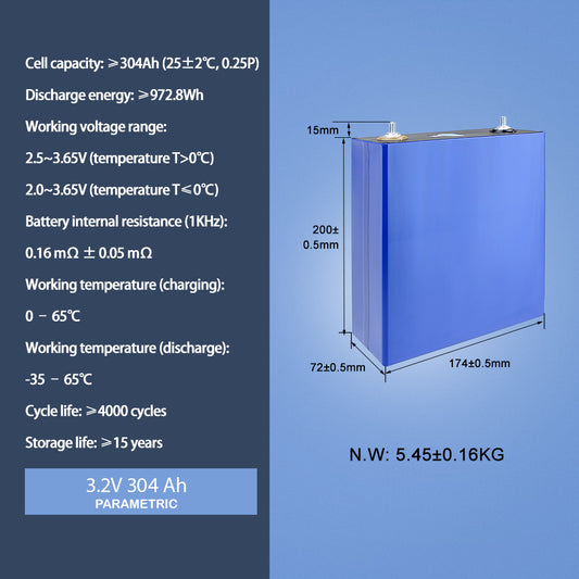 EVE 304Ah Cells Grade A LiFePO4 LF304 3.2V Rechargeable Battery for energy storage DIY Battery Pack Solar energy