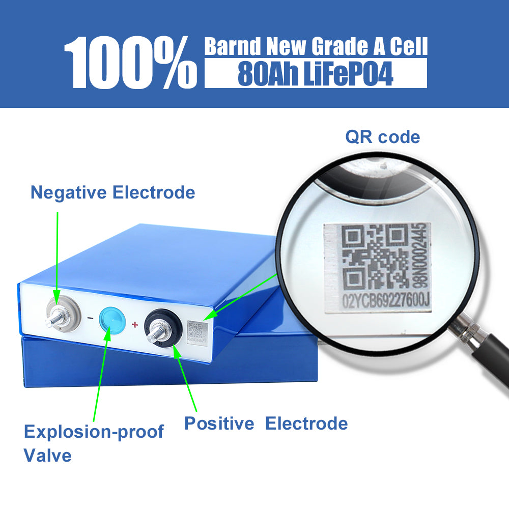 EVE 3.2V 80Ah Lifepo4 Battery Cell 6000+Cycle life Rechargeable For Boat RV EV Solar System