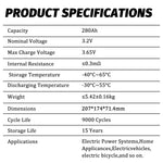 CALB L173F280A 3.2V 280Ah LiFePO4  Prismatic Grade A Cells 9000+ Cycles For Solar Energy System, RV, EV, PV