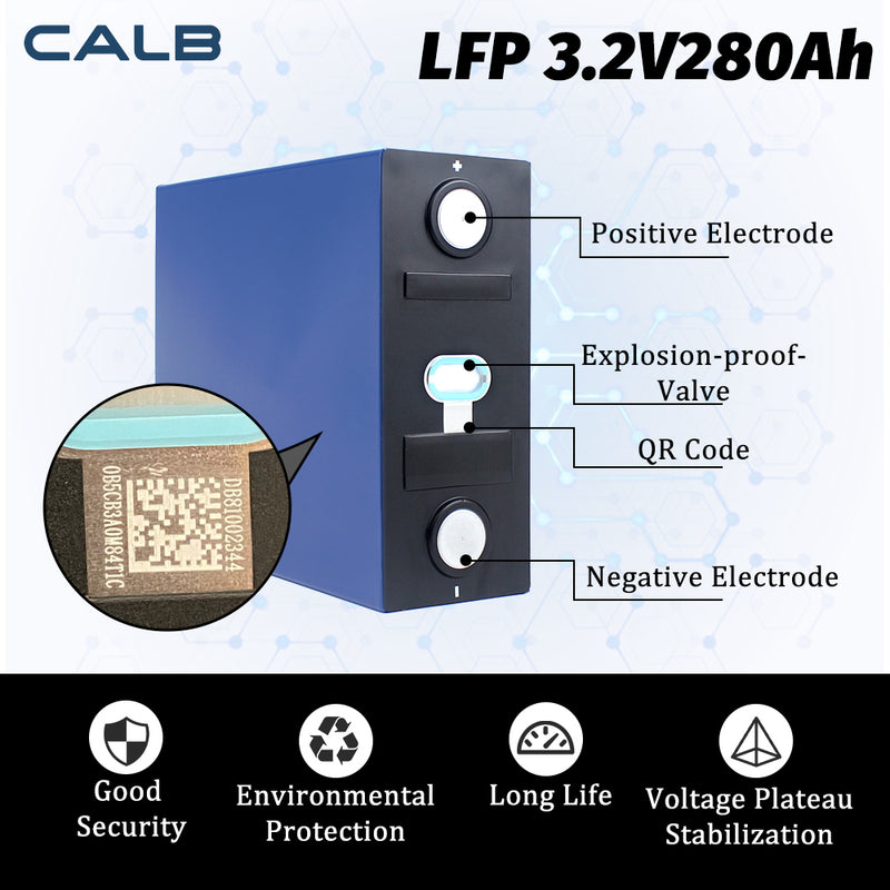 CALB L173F280A 3.2V 280Ah LiFePO4  Prismatic Grade A Cells 9000+ Cycles For Solar Energy System, RV, EV, PV