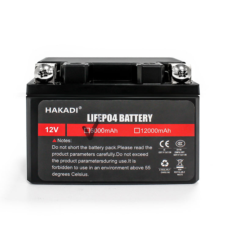 RU STOCK HKD-12V 6Ah Build-in normal BMS HAKADI Rechargeable LiFePO4 12V 6Ah Deep Cycle Battery Pack For Kid's Car Solar System Scooter