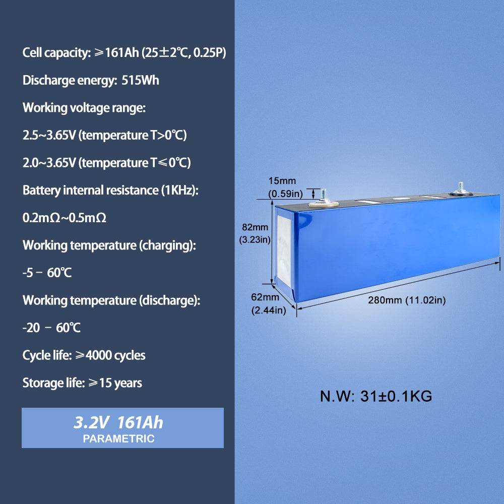 CATL 3.2V 161Ah 4PCS Lifepo4 Battery Cell 4000+Cycle life Rechargeable For DIY Solar System RV EV Boat