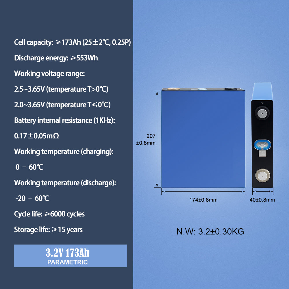 Lifepo4 CATL 3.2V 173Ah Grade A Battery 6000+Cycle life Original Rechargeable Cells For DIY 12V 24V 36V 48V Solar RV EV