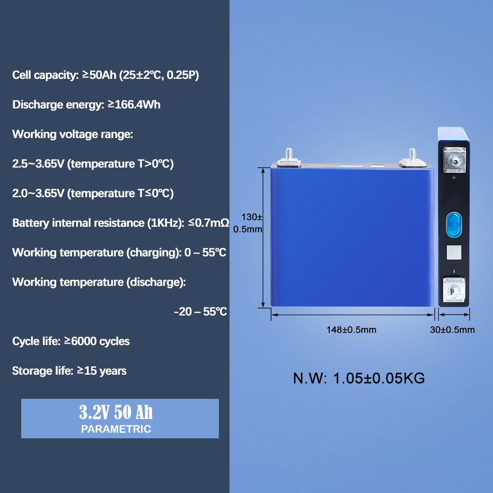 EVE LF50F LiFePO4 50Ah Battery Cycle life 6000+ Rechargeable Cell For DIY 12V 24V 48V Energy Sotrage Battery Pack